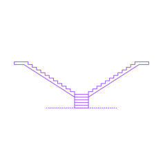 Buildings Stairs Types Split Straight Stairs Svg Line Art, Free Vectors File